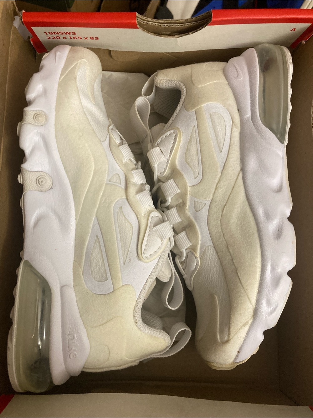Nike Air Max 270 RT (PS) Toddler Boys Girls White Air Sneakers BQ0102-100